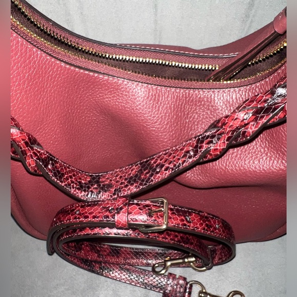 COACH purse- hobo style, with two straps- burgundy - only carried twice - Picture 2 of 10